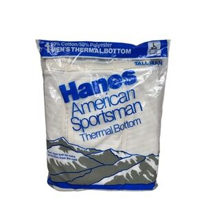 Vintage 1987 Hanes Thermal Bottoms Tall Man L 38-40 NWT‎ Long Underwear
